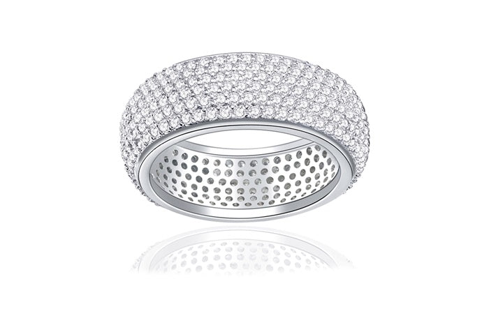 Eternity Band Ring - 925 Sterling Silver - Rhodium Plated