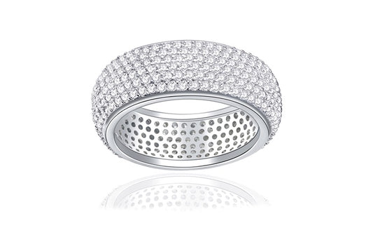 Eternity Band Ring - 925 Sterling Silver - Rhodium Plated