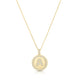 Cz Disc Initial Charm Pendant - 925 Sterling Silver - Gold Plated