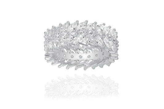 Eternity Band Ring - 925 Sterling Silver - Rhodium Plated