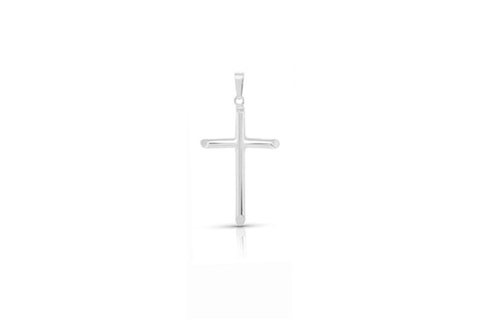 Thin Cross Pendant - 925 Sterling Silver - Rhodium Plated