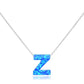Opal Initials Charm Pendant - 925 Sterling Silver