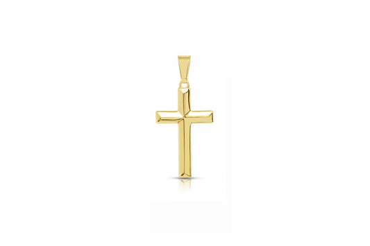 Classic Cross Pendant - 925 Sterling Silver - Gold Plated