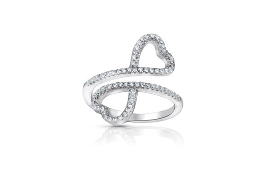 Open Heart Ring - 925 Sterling Silver