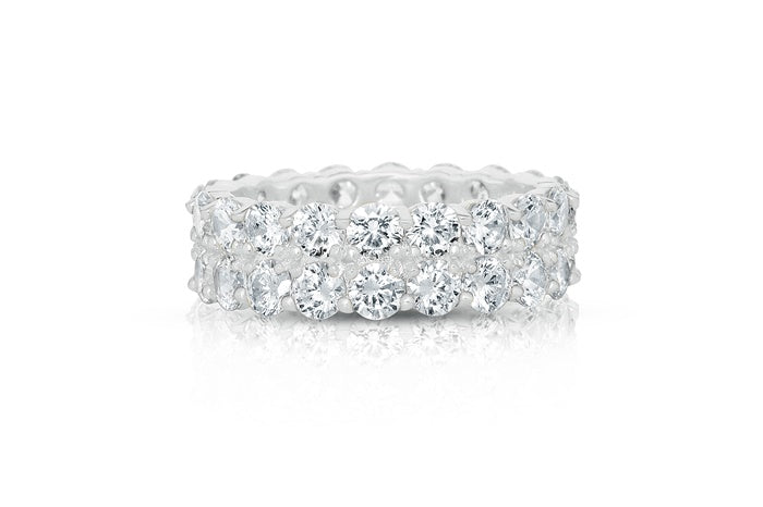 Eternity Band Ring - 925 Sterling Silver - Rhodium Plated