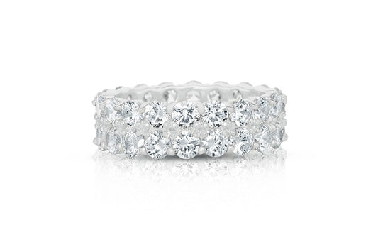 Eternity Band Ring - 925 Sterling Silver - Rhodium Plated