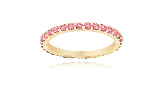 Red Eternity Ring - 925 Sterling Silver - Gold Plated