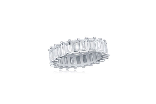 Eternity Band Ring - 925 Sterling Silver - Rhodium Plated