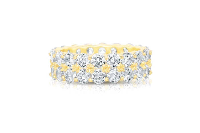 Eternity Band Ring - 925 Sterling Silver - Gold Plated