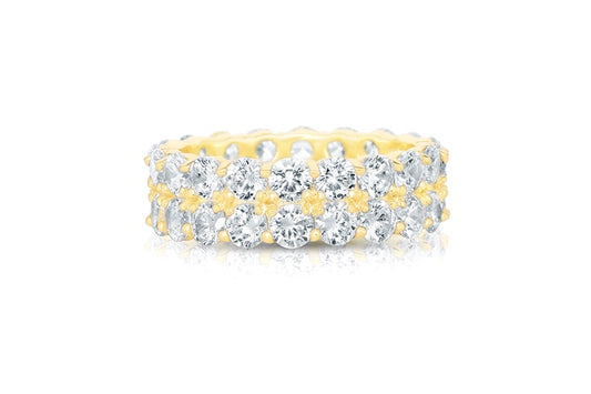 Eternity Band Ring - 925 Sterling Silver - Gold Plated
