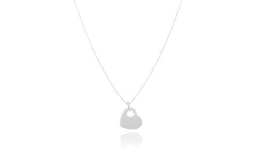 Small Heart Charm Pendant - 925 Sterling Silver - Rhodium Plated