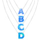 Opal Initials Charm Pendant - 925 Sterling Silver