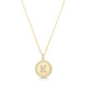 Cz Disc Initial Charm Pendant - 925 Sterling Silver - Gold Plated