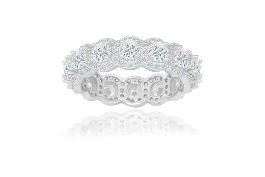 Eternity Band Ring - 925 Sterling Silver - Rhodium Plated