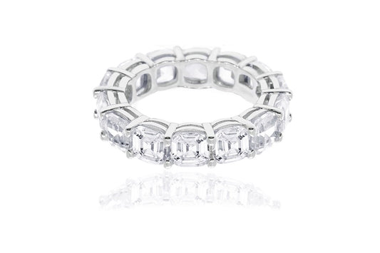 Eternity Band Ring - 925 Sterling Silver - Rhodium Plated