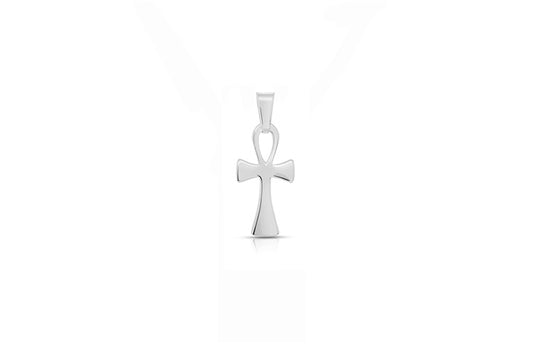 Ankh Charm Pendant - 925 Sterling Silver - Rhodium Plated