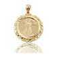 Lady Liberty Coin Pendant with Fluted Frame - 10K Yellow Gold