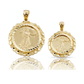 Lady Liberty Coin Pendant with Fluted Frame - 10K Yellow Gold