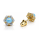 14K Yellow Gold Opal Stud Earrings with Screw Back - 6.5mm