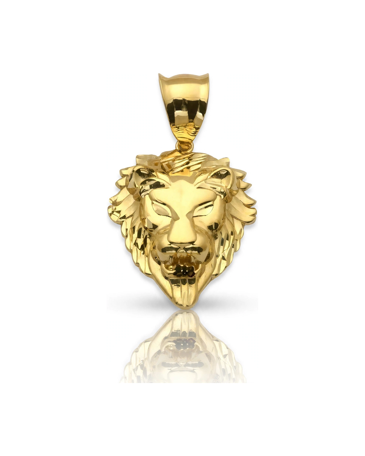 Lion Head Pendant Small - 10K Yellow Gold