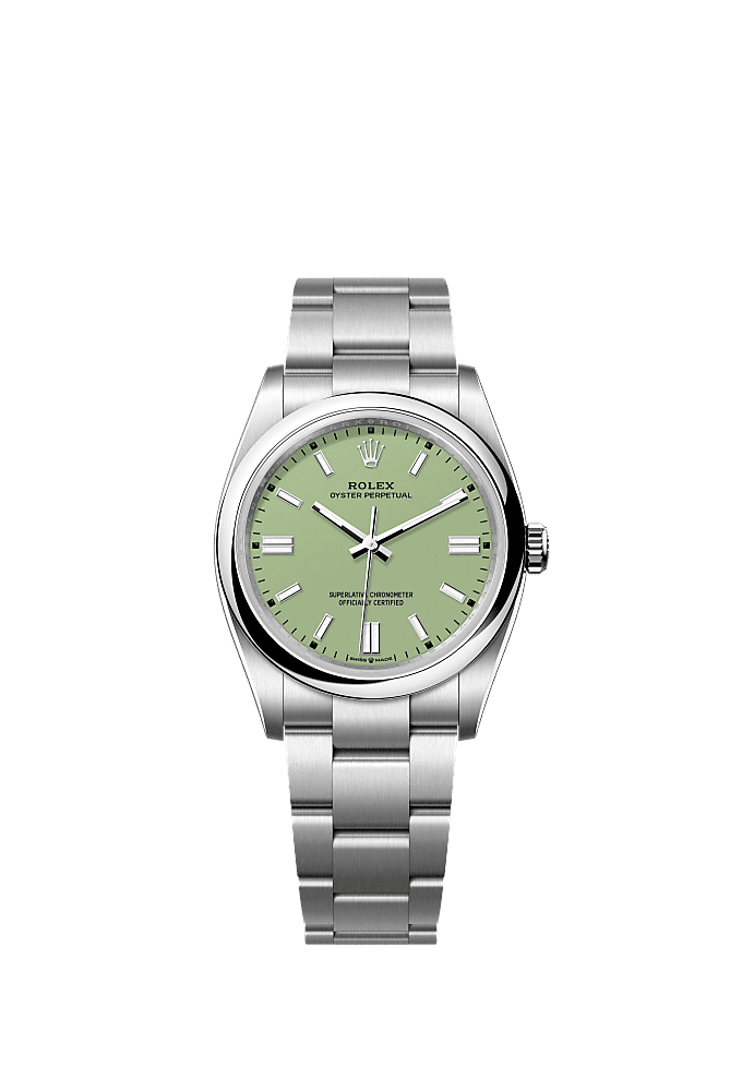 Pistachio Green dial, Oyster bracelet
