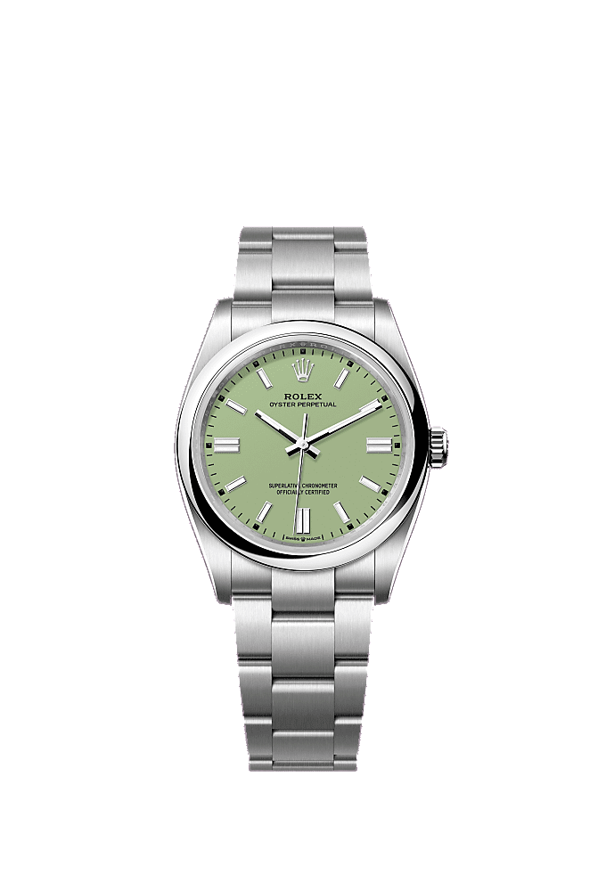 Pistachio Green dial, Oyster bracelet