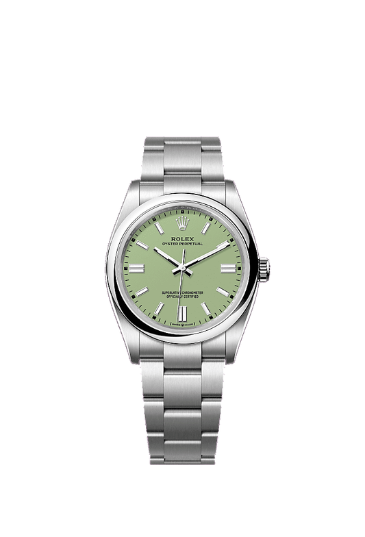 Pistachio Green dial, Oyster bracelet