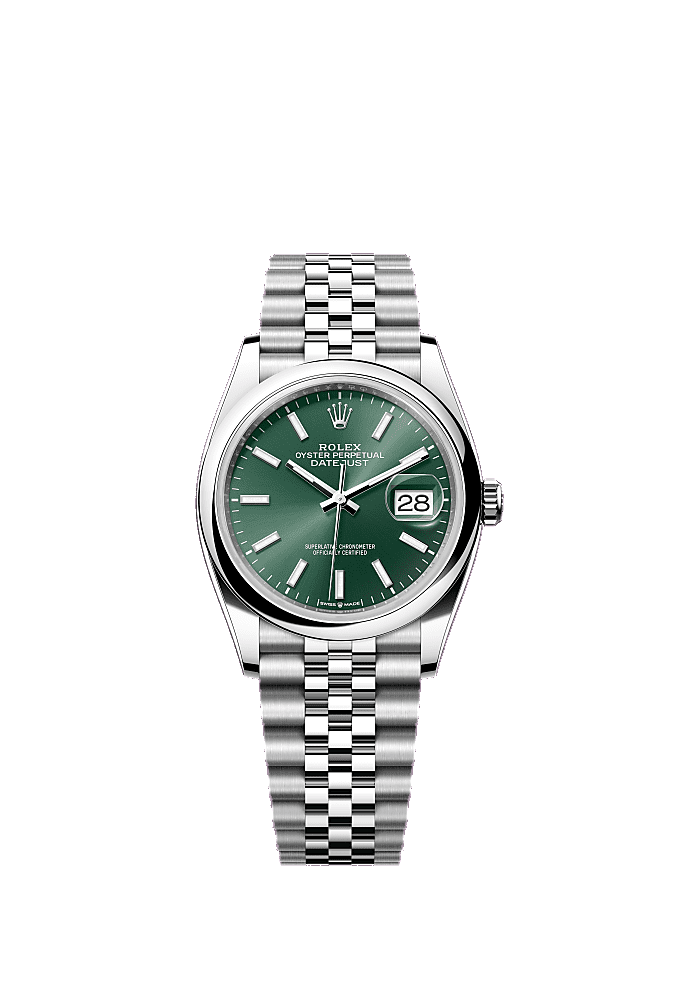 Mint Green dial, Oyster bracelet