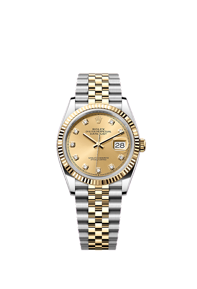 Champagne Diamond-Set dial, Oyster bracelet