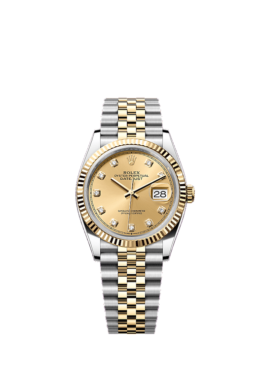 Champagne Diamond-Set dial, Oyster bracelet