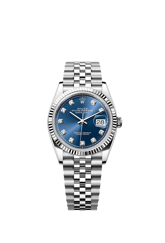 Bright Blue Diamond-Set dial, Oyster bracelet