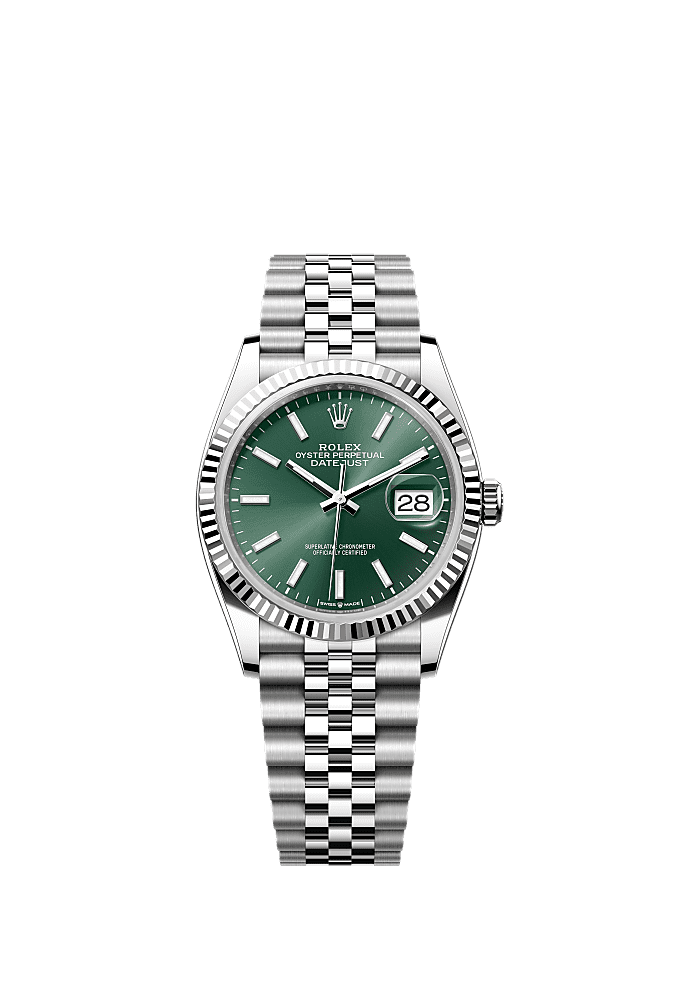 Mint Green dial, Oyster bracelet
