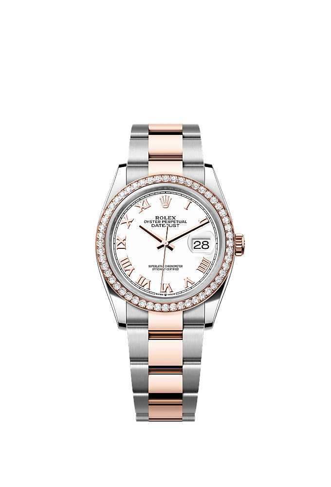White Mother-of-Pearl Diamond-Set dial, Oyster bracelet