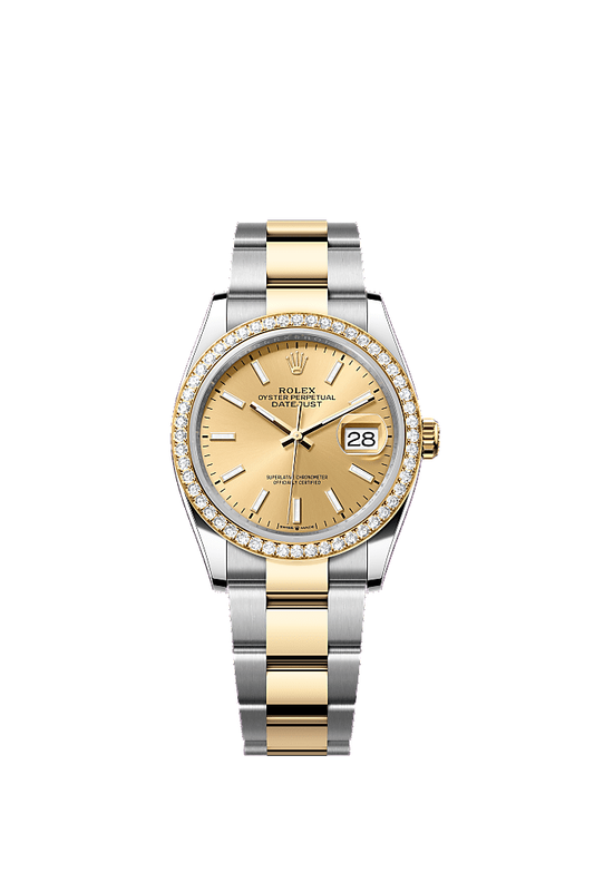 Champagne Diamond-Set dial, Oyster bracelet