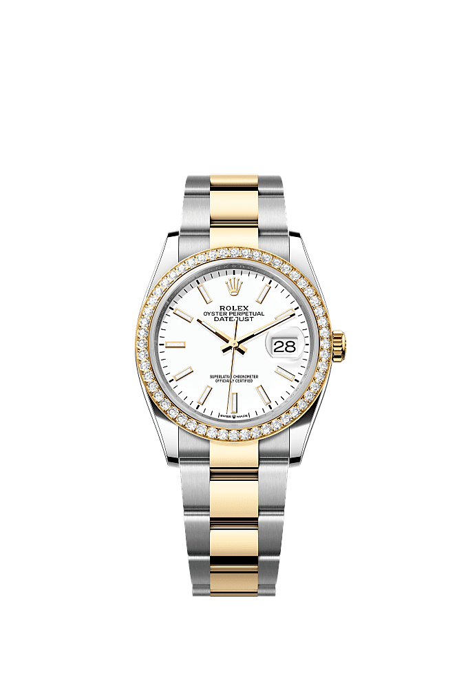 White Mother-of-Pearl Diamond-Set dial, Oyster bracelet