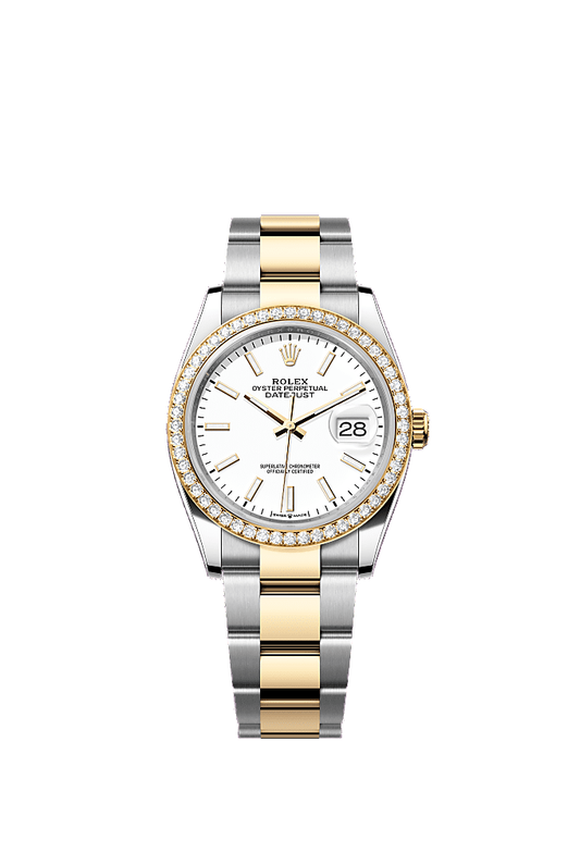 White Mother-of-Pearl Diamond-Set dial, Oyster bracelet