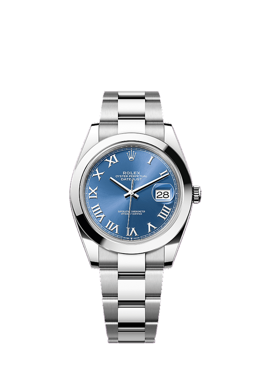 Azzurro Blue Roman dial, Oyster bracelet