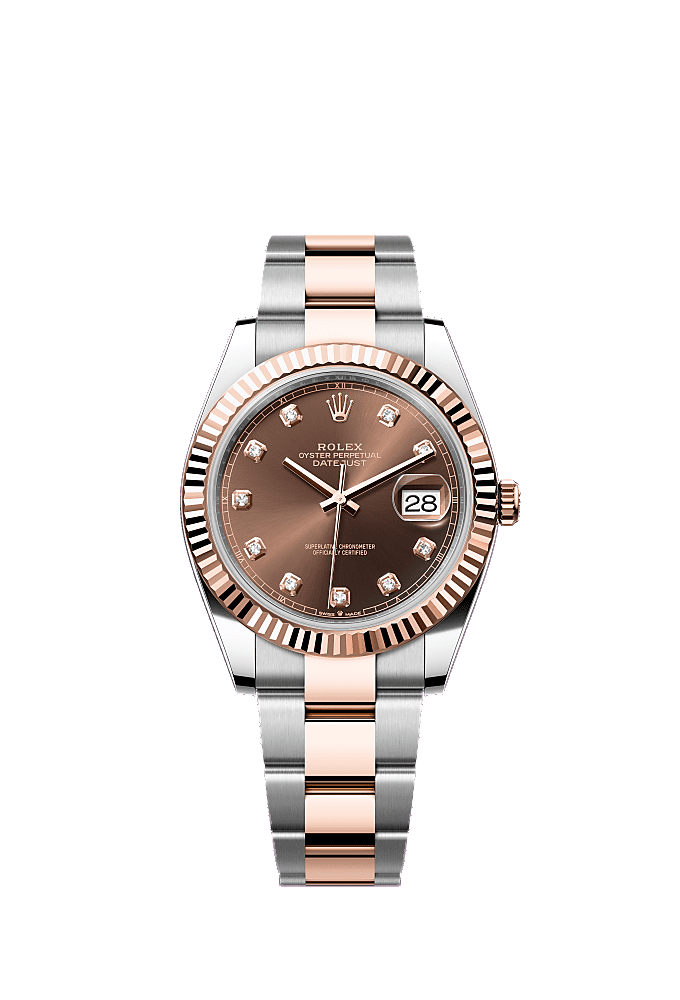 Chocolate Diamond-Set dial, Oyster bracelet