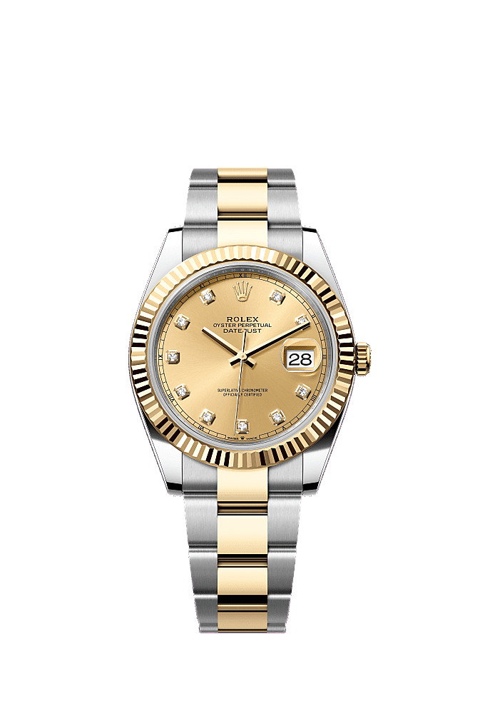 Champagne Diamond-Set dial, Oyster bracelet