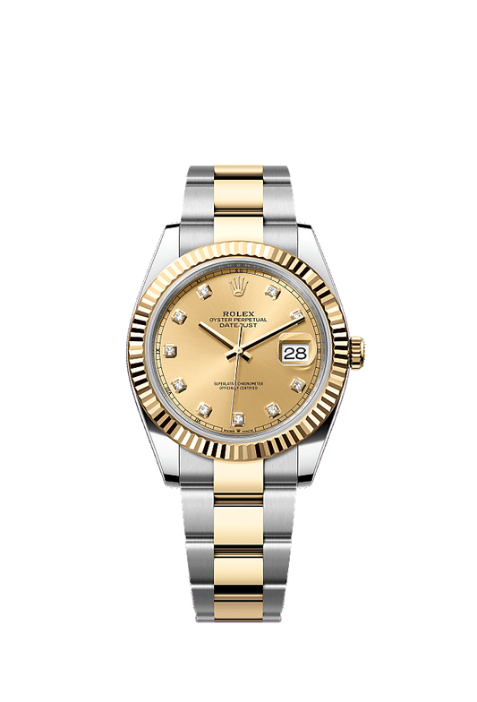 Champagne Diamond-Set dial, Oyster bracelet