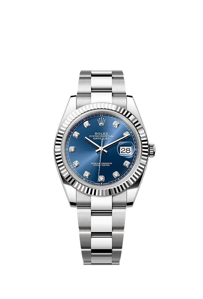 Azzurro Blue Roman dial, Oyster bracelet