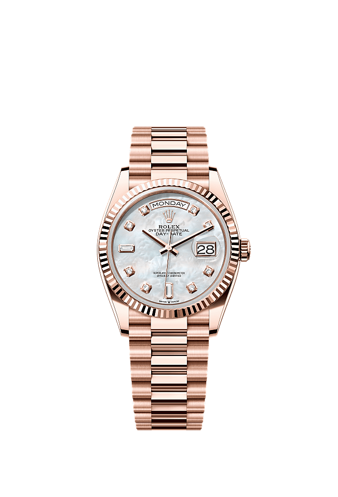 Silver dial, President bracelet