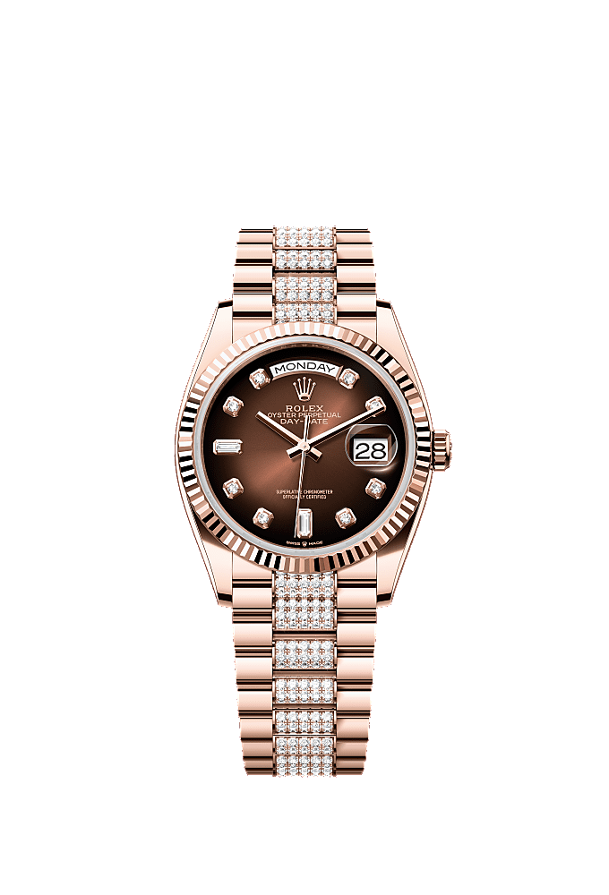 Chocolate Diamond-Set dial, President bracelet