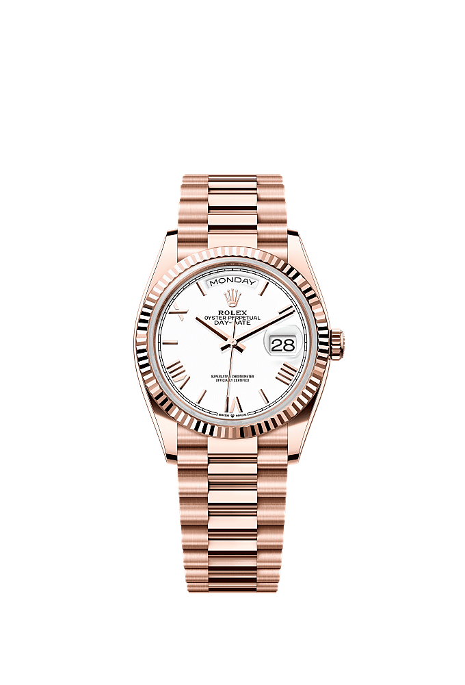 White Roman dial, President bracelet