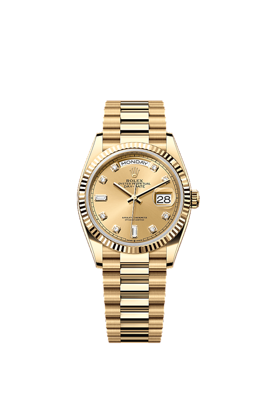 Champagne dial, President bracelet