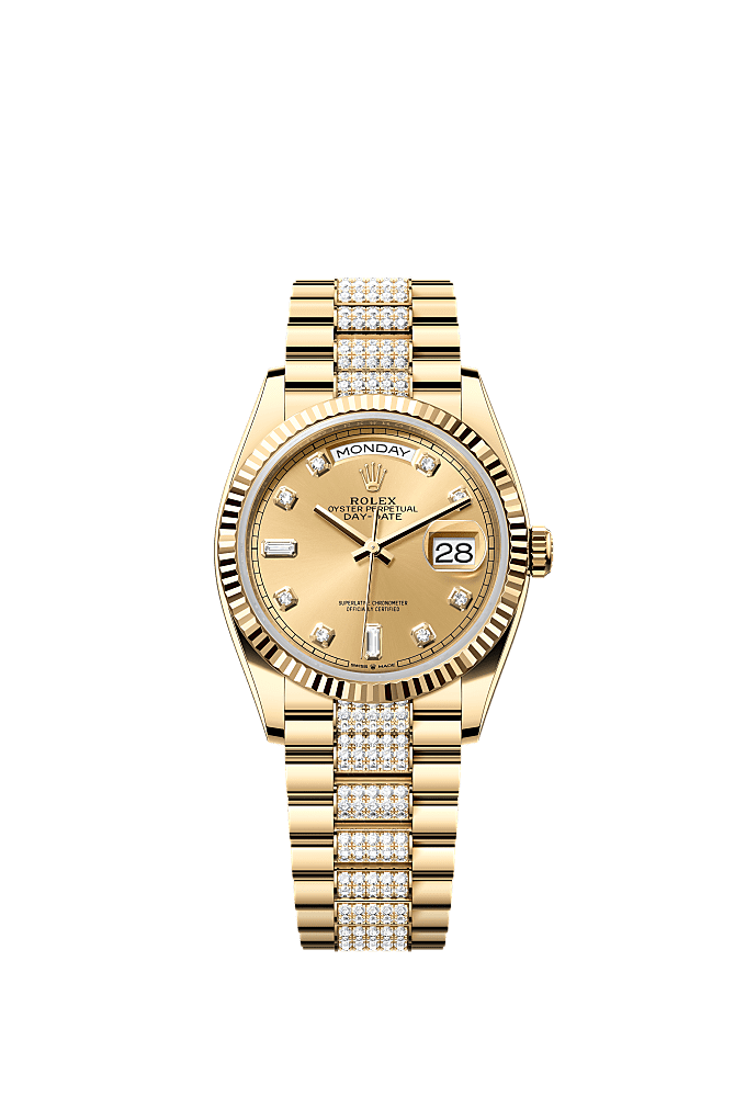 Champagne Diamond-Set dial, President bracelet