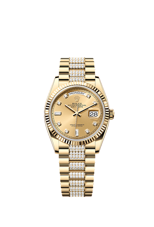 Champagne Diamond-Set dial, President bracelet