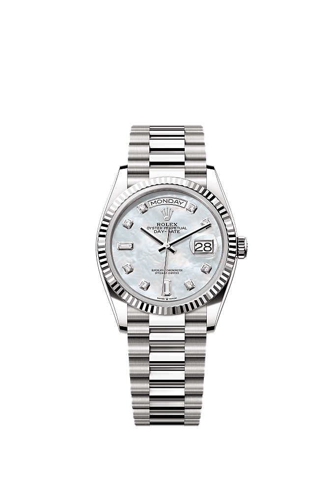 Silver Diamond-Set dial, President bracelet