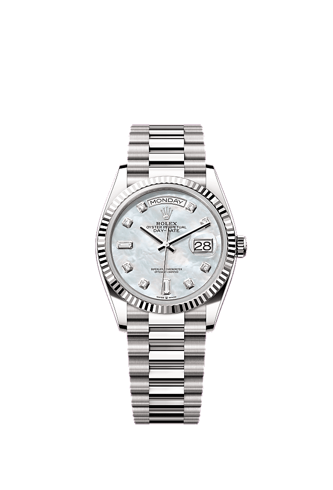 Silver Diamond-Set dial, President bracelet