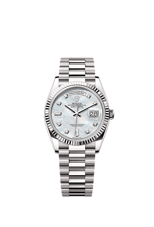 Silver Diamond-Set dial, President bracelet